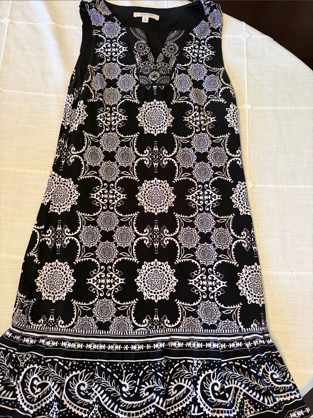 41 Hawthorn Black and White A-Line Patterned Skirt